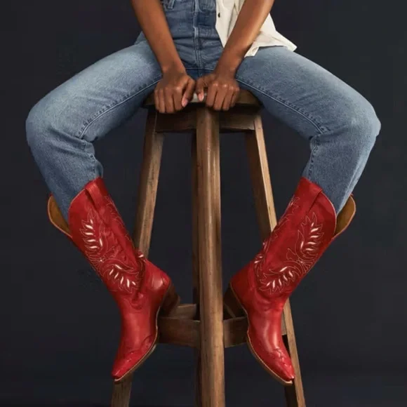 Tecovas | The Annie Eagle 🦅 🇺🇸 Barn Red Cowhide | Genuine Ostrich | 11B - Picture 13 of 17